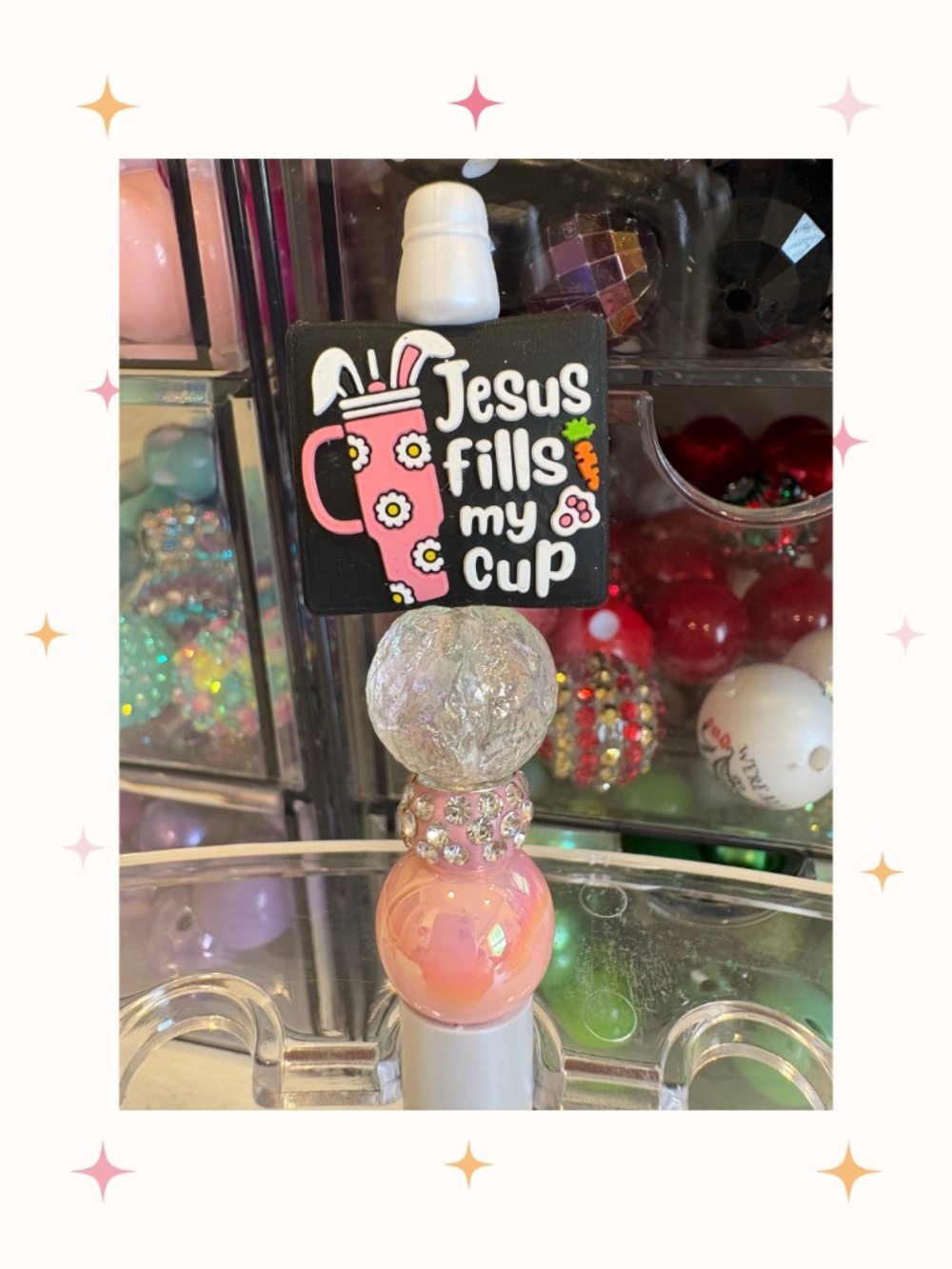 Handmade Easter Jesus Fills My Cup Beaded Pen